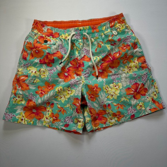 Polo Ralph Lauren Floral Swim Trunks Board Shorts Tropical Mens Medium - Picture 1 of 10